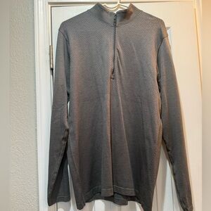 Men's Gray Lulu Lemon Quarter-Zip Sweater